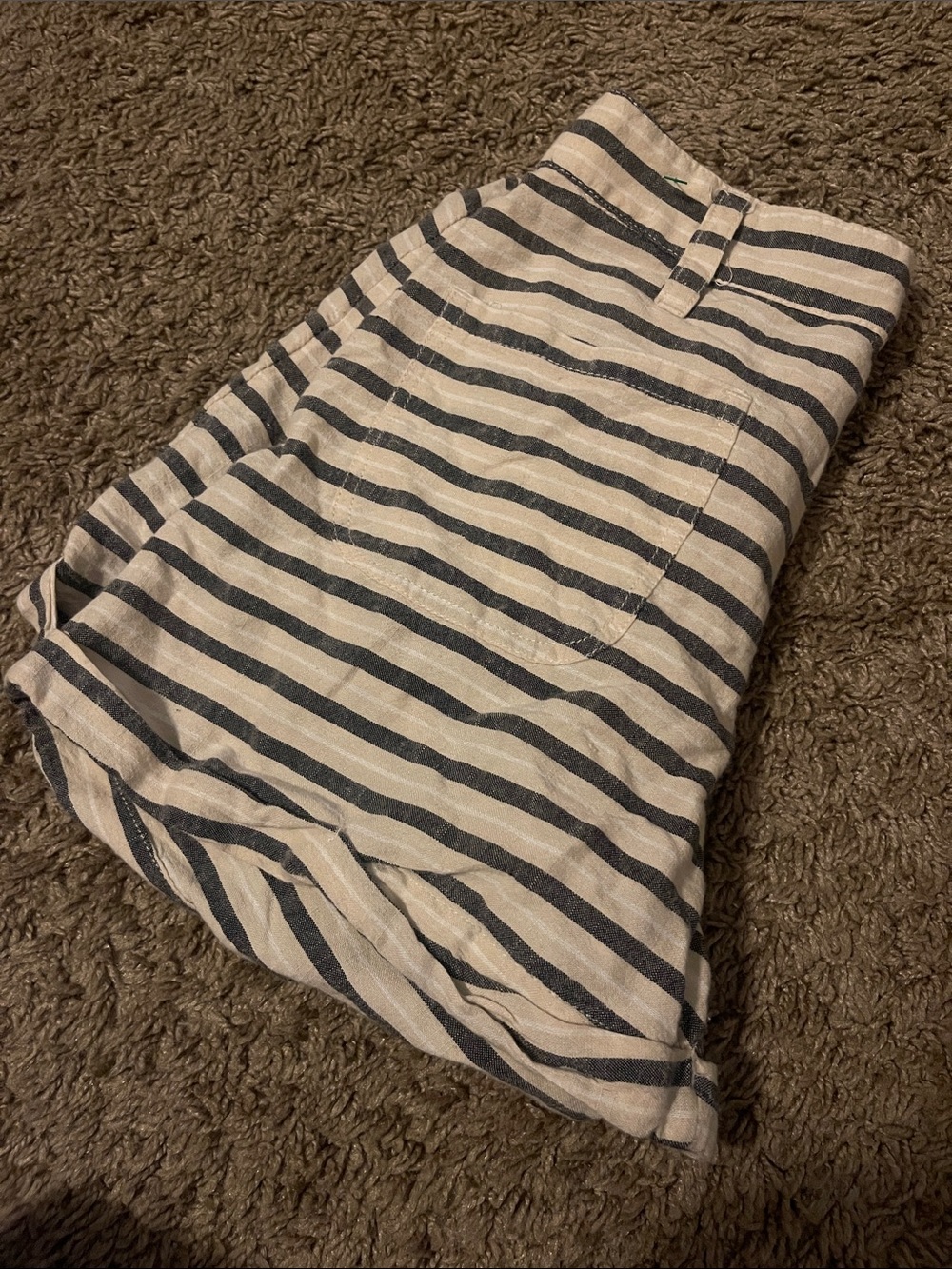 Billabong Beige and Navy Striped Mini Skirt